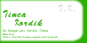 timea kordik business card
