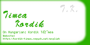 timea kordik business card